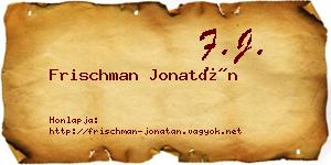Frischman Jonatán névjegykártya